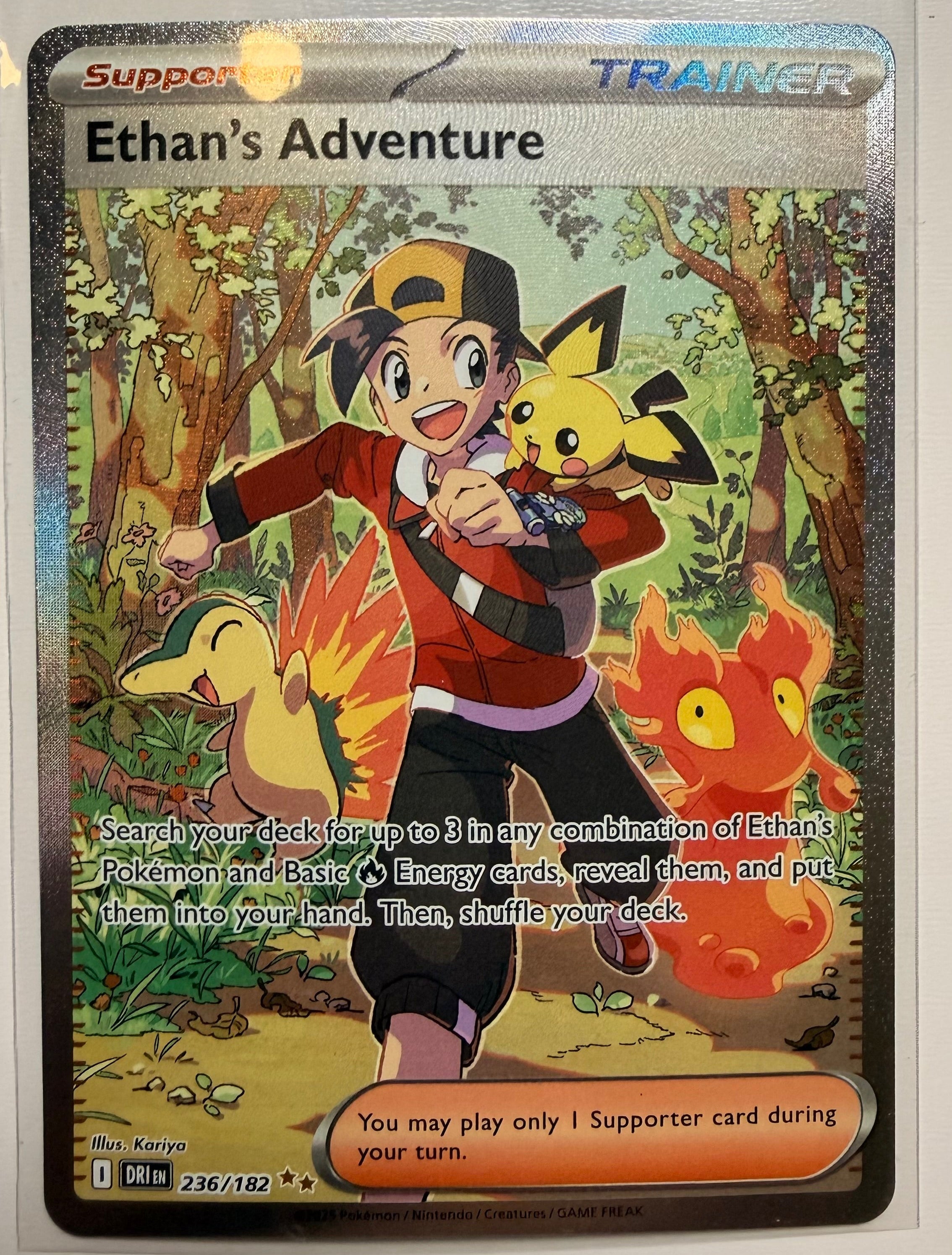 Pokémon Ethan's Adventure 236/182 Sv10 Destined Rivals Full Art Holo Trainer SIR
